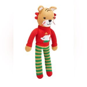 Zubels Striped Knit Tiger Plush Toy